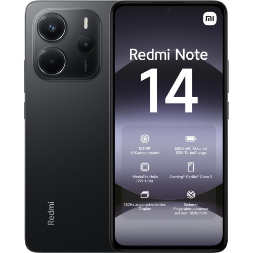 MOBILE PHONE REDMI NOTE 14 4G/6/128G BLACK MZB0J01EU XIAOMI